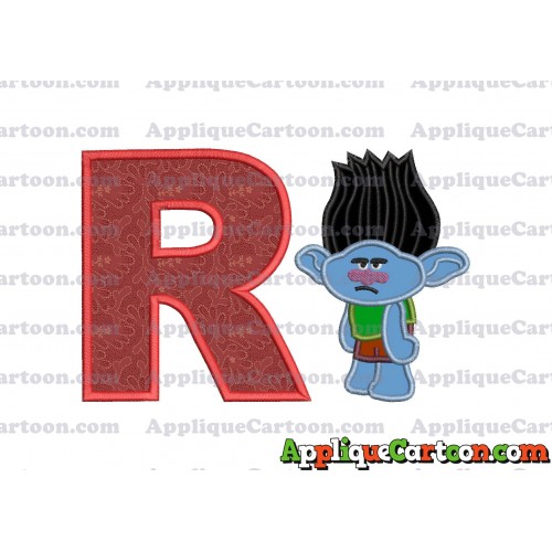 Branch Trolls Applique 03 Embroidery Design With Alphabet R