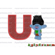 Branch Trolls Applique 03 Embroidery Design With Alphabet U