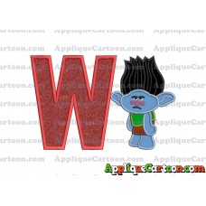Branch Trolls Applique 03 Embroidery Design With Alphabet W