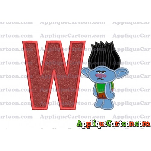 Branch Trolls Applique 03 Embroidery Design With Alphabet W