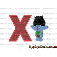 Branch Trolls Applique 03 Embroidery Design With Alphabet X