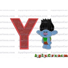 Branch Trolls Applique 03 Embroidery Design With Alphabet Y