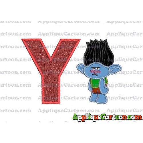 Branch Trolls Applique 03 Embroidery Design With Alphabet Y