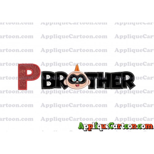 Brother Jack Jack Parr The Incredibles Applique Embroidery Design With Alphabet P