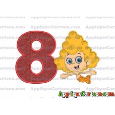 Bubble Guppies Deema Applique Embroidery Design 01 Birthday Number 8