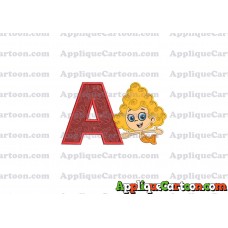 Bubble Guppies Deema Applique Embroidery Design 01 With Alphabet A