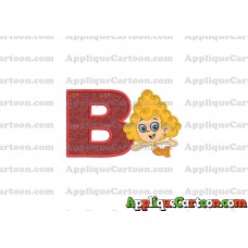 Bubble Guppies Deema Applique Embroidery Design 01 With Alphabet B