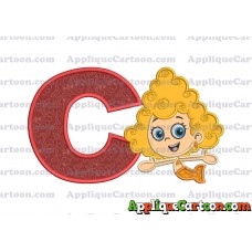 Bubble Guppies Deema Applique Embroidery Design 01 With Alphabet C