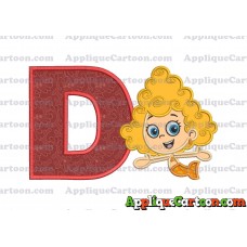 Bubble Guppies Deema Applique Embroidery Design 01 With Alphabet D