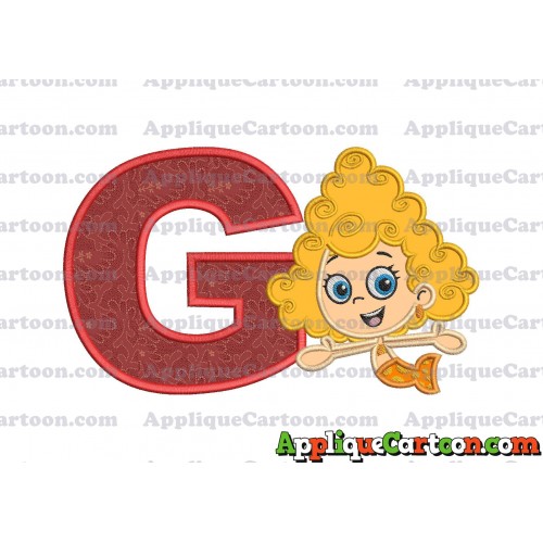 Bubble Guppies Deema Applique Embroidery Design 01 With Alphabet G