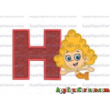 Bubble Guppies Deema Applique Embroidery Design 01 With Alphabet H