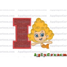 Bubble Guppies Deema Applique Embroidery Design 01 With Alphabet I