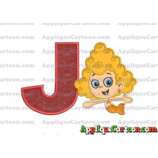 Bubble Guppies Deema Applique Embroidery Design 01 With Alphabet J