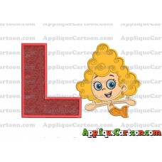 Bubble Guppies Deema Applique Embroidery Design 01 With Alphabet L