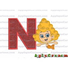 Bubble Guppies Deema Applique Embroidery Design 01 With Alphabet N