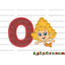 Bubble Guppies Deema Applique Embroidery Design 01 With Alphabet O