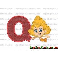 Bubble Guppies Deema Applique Embroidery Design 01 With Alphabet Q