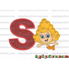 Bubble Guppies Deema Applique Embroidery Design 01 With Alphabet S