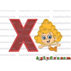 Bubble Guppies Deema Applique Embroidery Design 01 With Alphabet X