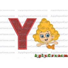 Bubble Guppies Deema Applique Embroidery Design 01 With Alphabet Y