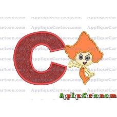Bubble Guppies Deema Applique Embroidery Design 02 With Alphabet C