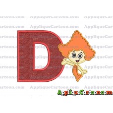 Bubble Guppies Deema Applique Embroidery Design 02 With Alphabet D