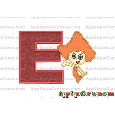 Bubble Guppies Deema Applique Embroidery Design 02 With Alphabet E