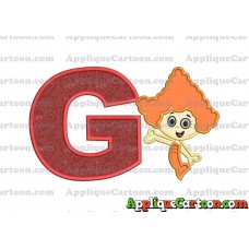 Bubble Guppies Deema Applique Embroidery Design 02 With Alphabet G