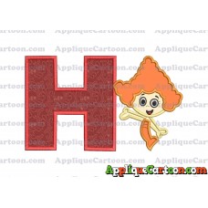 Bubble Guppies Deema Applique Embroidery Design 02 With Alphabet H