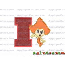 Bubble Guppies Deema Applique Embroidery Design 02 With Alphabet I