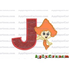 Bubble Guppies Deema Applique Embroidery Design 02 With Alphabet J