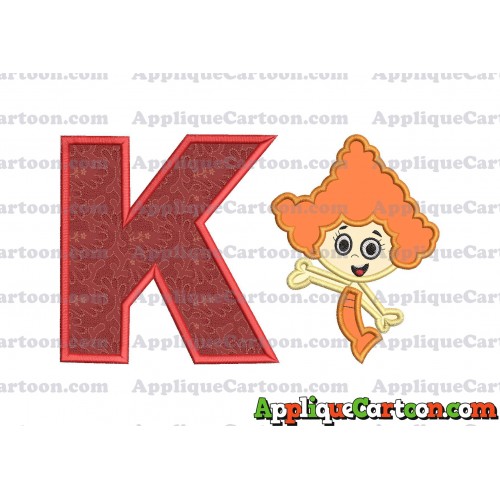 Bubble Guppies Deema Applique Embroidery Design 02 With Alphabet K