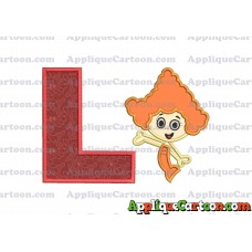Bubble Guppies Deema Applique Embroidery Design 02 With Alphabet L
