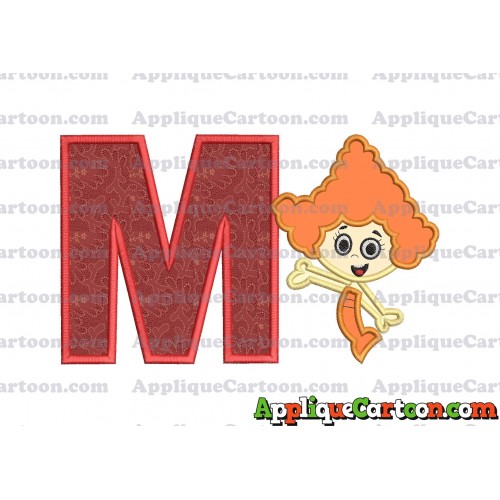 Bubble Guppies Deema Applique Embroidery Design 02 With Alphabet M