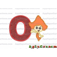 Bubble Guppies Deema Applique Embroidery Design 02 With Alphabet O