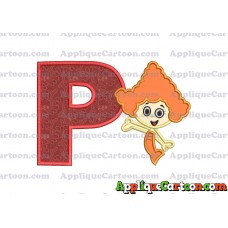 Bubble Guppies Deema Applique Embroidery Design 02 With Alphabet P