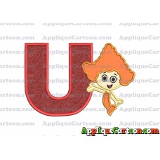 Bubble Guppies Deema Applique Embroidery Design 02 With Alphabet U