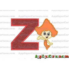 Bubble Guppies Deema Applique Embroidery Design 02 With Alphabet Z