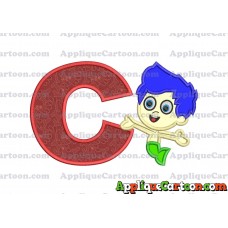 Bubble Guppies Gil Applique Embroidery Design With Alphabet C