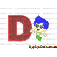 Bubble Guppies Gil Applique Embroidery Design With Alphabet D