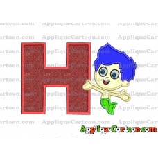 Bubble Guppies Gil Applique Embroidery Design With Alphabet H