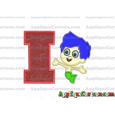 Bubble Guppies Gil Applique Embroidery Design With Alphabet I