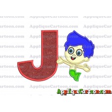 Bubble Guppies Gil Applique Embroidery Design With Alphabet J