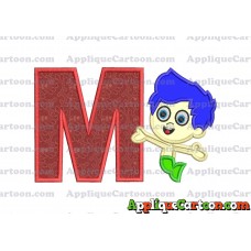 Bubble Guppies Gil Applique Embroidery Design With Alphabet M