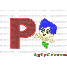 Bubble Guppies Gil Applique Embroidery Design With Alphabet P