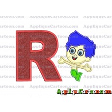 Bubble Guppies Gil Applique Embroidery Design With Alphabet R