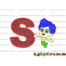 Bubble Guppies Gil Applique Embroidery Design With Alphabet S