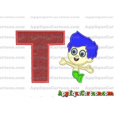 Bubble Guppies Gil Applique Embroidery Design With Alphabet T