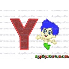 Bubble Guppies Gil Applique Embroidery Design With Alphabet Y