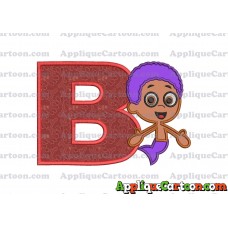 Bubble Guppies Goby Applique Embroidery Design With Alphabet B